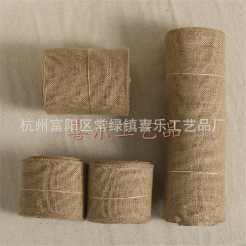 Factory Wholesale Customized Environmental Protection Small Roll Linen， DIY Handmade Products 6cm Wide Linen Strip Hemp Rope