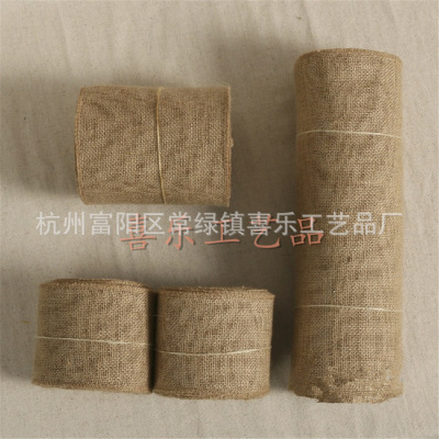 Factory Wholesale Customized Environmental Protection Small Roll Linen, DIY Handmade Products 6cm Wide Linen Strip Hemp Rope