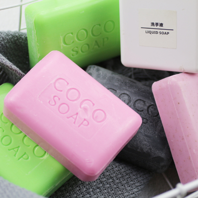 Korean Imported Coco Authentic Cleaning Soap Essential Oil Mud Rubbing Soap Fruit Flavor Charcoal Aloe Cucumber Soap Fruit Soap