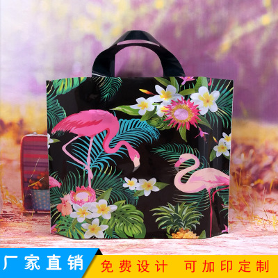 Flamingo tote bags plastic clothing gift shopping wholesale postal clothing