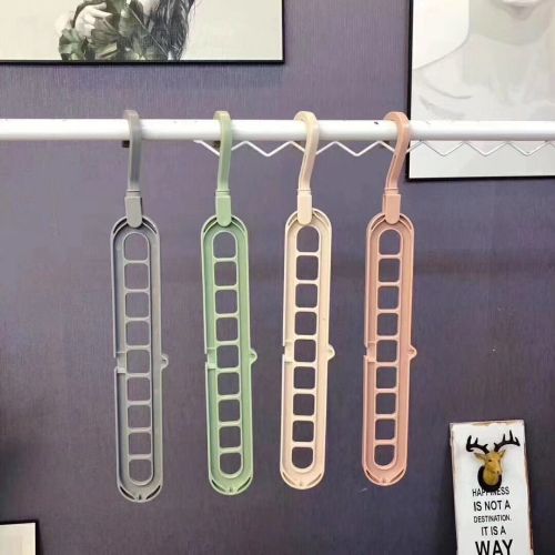 [tiktok same creative multi-functional home balcony wardrobe magic storage rotating non-slip nine-hole hanger