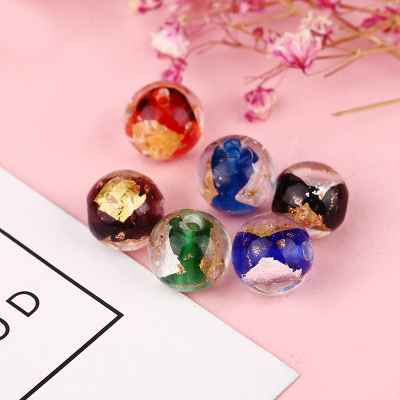 Tianhe glass Japanese gold foil glass beads wholesaler loose beads diy necklace accessories wholesale
