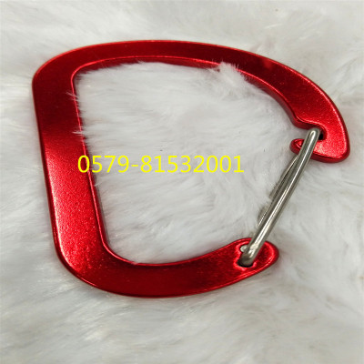 D flat wire climbing hook aluminum key ring aluminum climbing buckle