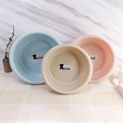 Simple European Solid Color Large Washbasin Drop Resistant Thick round High Quality Pp Material Washing Basin