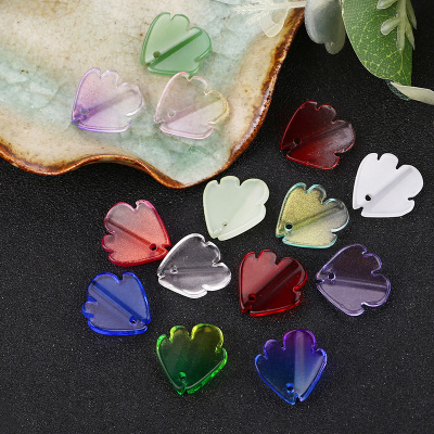 Tianhe glass 15*16mm small flying fish pendant gold powder begonia petals DIY hair pin earrings accessories