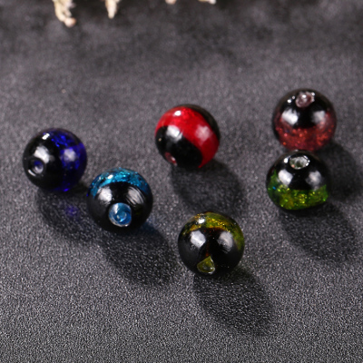 Japanese full jinsha two black glass beads DIY bracelet hair pin sweater chain accessories wholesale