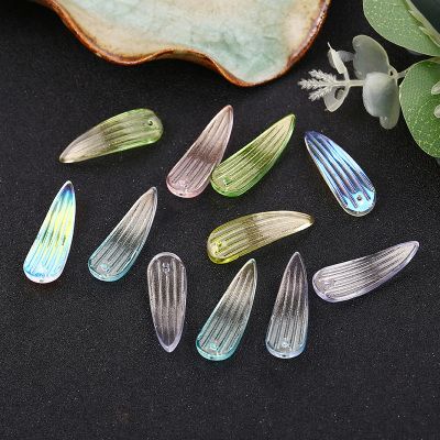 Tianhe glass gradient two-color Czech glass bamboo leaf petals diy antique hairpin hair accessories