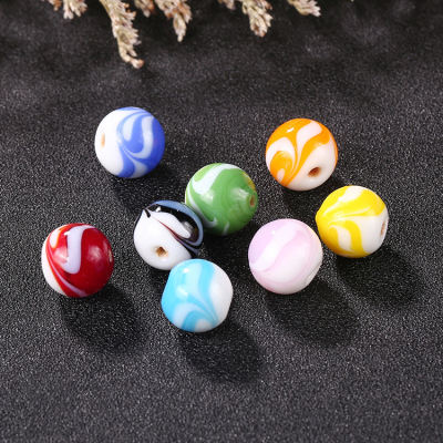 Cross-border new Japanese mixed color painted glass beads DIY bracelet hairpin sweater chain accessories wholesale