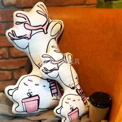 Nordic style of Korea lovely Nordic style scarf sika deer elk home cartoon pillow creative home sofa cushion pillow