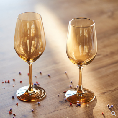 Electroplating gold goblet crystal amber red wine glass luxury wine glass creative fashion home furnishings