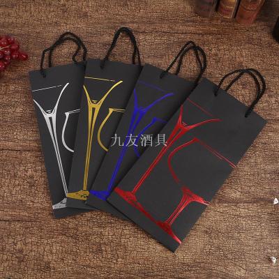 Red wine double double bottle wine carrier black card Red wine gift bag