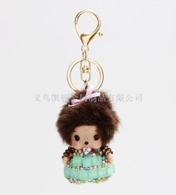 Hot selling creative new cute diamond set mengqi doll bag pendant diamond key chain personality small gifts