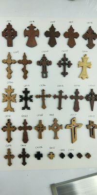 Wooden cross custom pendant bracelet straight hole cross accessories