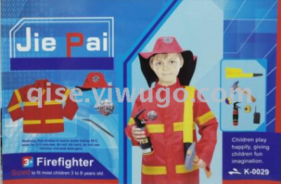 Holiday costume, ball costume, party costume, performance costume, stage makeup, fireman costume
