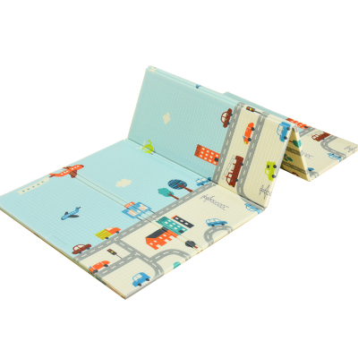 ECO friendly non toxic foldable waterproof cartoon style double side designs large XPE baby crawling play mat 