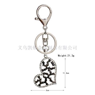 Fashion creative new alloy diamond love key chain accessory car ladies luggage accessories custom small gifts