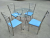 Glass Folding Table, Electroplating Square round Table Dining Table and Chair, Fashionable and Elegant