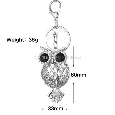 Creative New Cute with Diamonds Owl Rhinestone Keychain Tassel Bag Pendant Car Accessories Small Gift