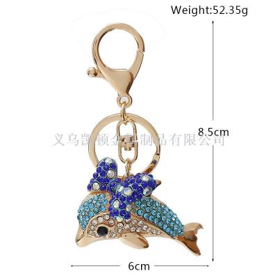 South Korean version of hot selling diamond dolphin key chain pendant creative Marine animal lady bag gift accessories