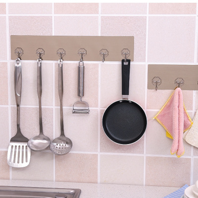 Drawing ash traceless three hook six hook kitchen traceless row hook glue door hook