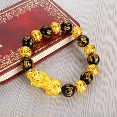 Boutique Jewelry Vietnam Sand Gold Bracelet Men‘s Obsidian Bracelet