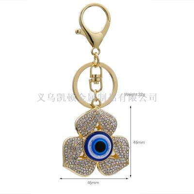 New hot sale metal flower pendant gift key ring with rhinestone wholesale