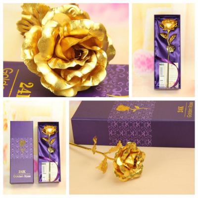 24K gold rose gold leaf rose gift box valentine's day gift activity small gift gift