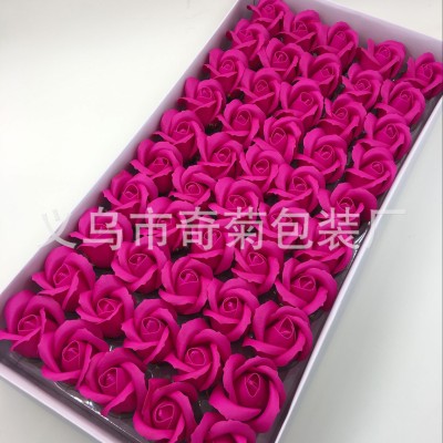 Two layers of soap flower eternal life rose head Christmas valentine's day flower shop package bouquet big head manufacturers wholesale
