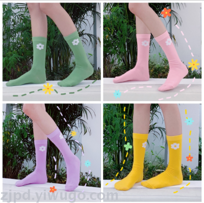 High stockings for ladies with cute flower pattern in summer