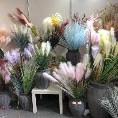 Bionic reed, pink and black, sunny day grass, indoor decoration, potted plant, simulation plant wedding props, decoration, dog's tail grass