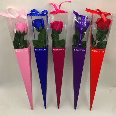Valentine's day promotional gifts box of single soap flower simulation rose manufacturers wholesale