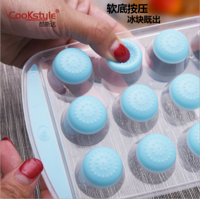 New retractable and elastic 21 - cell round silica gel TPR soft bottom ice mold beer ice mold