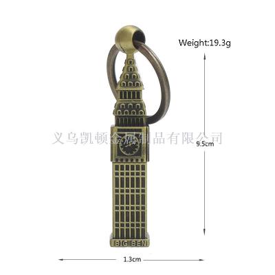 Cross-border hot style UK tourism souvenir 3d Big Ben key chain creative personality car pendant gift