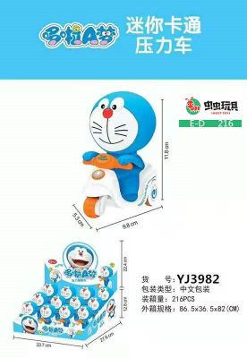 Douyin hot style cartoon pressure car cartoon motorcycle press toys on the chain rebound inertia children 's toy car