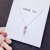 Simple All-Match Japanese and Korean New Personalized Pendant Women's Necklace Micro Rhinestone Zircon Fishbone Clavicle Chain Factory Direct Sales