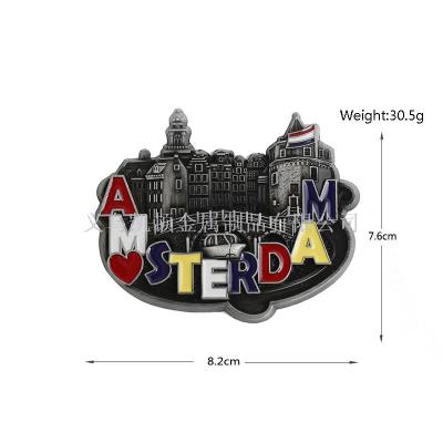 Netherlands Amsterdam Travel Commemorative Crafts Metal Magnetic Refridgerator Magnets Customizable Style Logo