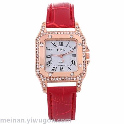 New European and American creative belt with diamond ladies personality watches