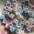 Children's Educational Beads Acrylic 7*7 Square Straight Hole Plastic Beads Quality Single Letter Spot Supply