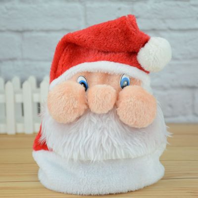 Christmas Old Man Face Plush Bonnet Santa Claus Doll Hat Cute Christmas Hat Holiday Decoration Party Supplies
