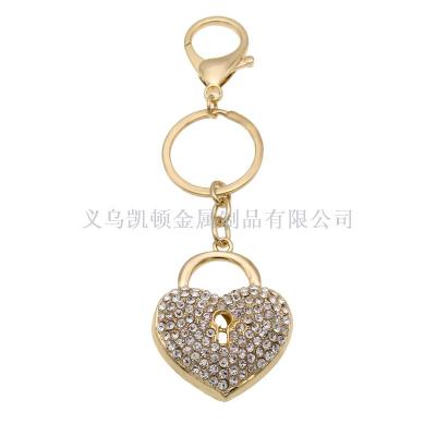 Manufacturers direct fashion accessories small gifts love lock diamond key chain creative buckle car accessories