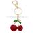 New Metal Rhinestone Cherry Car Key Ring Lanyard Diamond Fruit Little Creative Gifts Personality Suitcase Ornaments