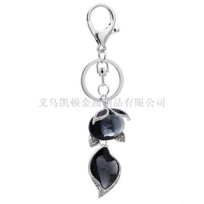 New Korean Style Black Diamond Crystal Fox Rhinestone Keychain Cute Fashion Bag Accessories Factory Direct Sales
