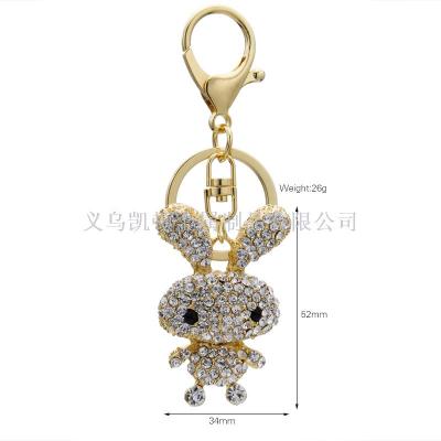 Lovely rabbit key chain diamond diamond animal case hang decoration custom activities gifts