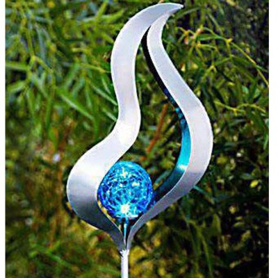 Solar energy garden lamp wand shaped LED iron crafts Buddha hand lighting with light control