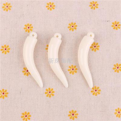 Factory Direct Sales Acrylic Ivory Beads Loose Beads Multi-Specification Pepper Beads Dog Teeth DIY Accessories Wholesale