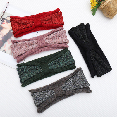 Autumn and winter mohair double bright silk roll edge simple fashion hair head with warm headband headband pressure hair cap