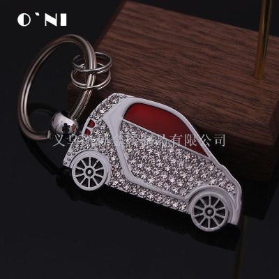 Car Model Rhinestone Metal Keychain Sports Car Key Chain Simulation Truck Small Gift Customized Advertising Promotion