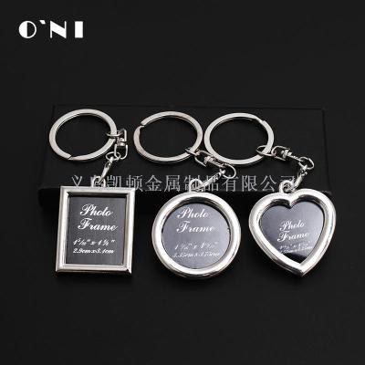 Factory spot wholesale metal creative photo frame key chain latest exhibition advertising practical gifts