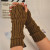 Knitting Wool Gloves Women's Winter Students Cute Women's Fingerless Korean-Style Winter Warm Mid-Length Gloves Half-Finger Gloves