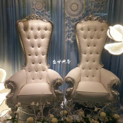 Export hotel wedding high back sofa princess chair king chair wedding celebration bride and groom image chair custom